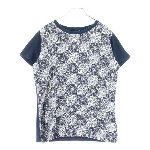 Louis Vuitton Monogram Design Two-tone Crew Neck Short Sleeve T-shirt Cut And